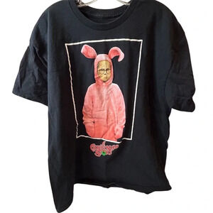 Hybrid Men's XL Black A Christmas Story Ralphie Bunny Suit Graphic Tee
